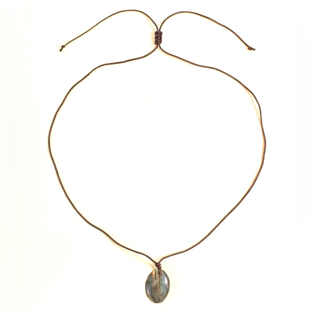 Labradorite Rainbow Flash Large Oval Palm Stone Natural Gemstone Crystal Pendant - Picture 7 of 16
